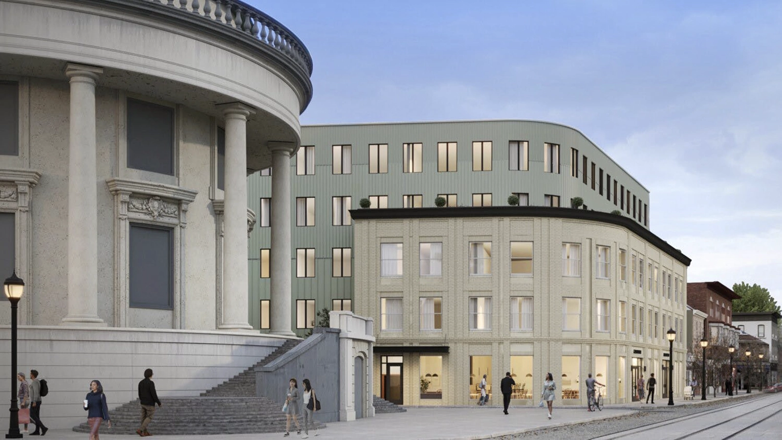Historic Town Hall Gets a Modern Neighbor